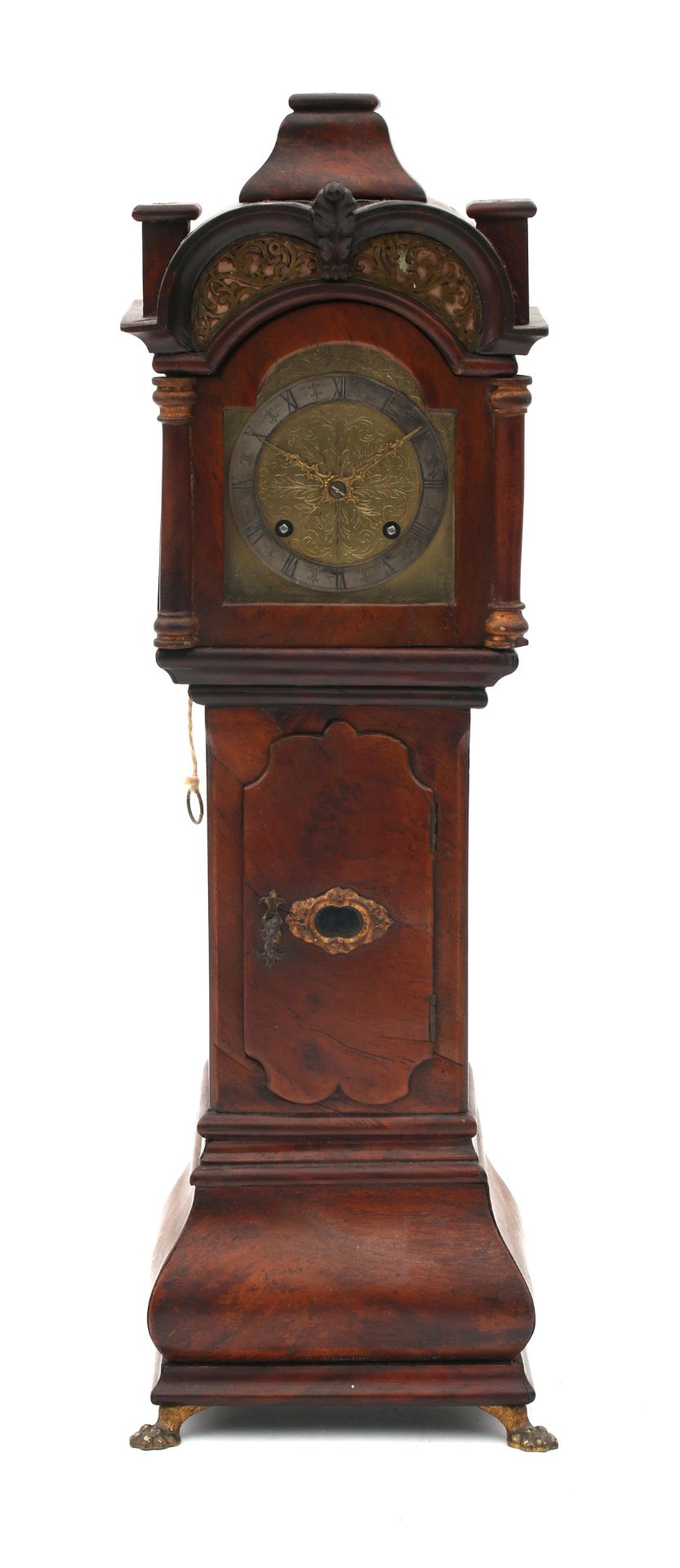 A miniature longcase clock, unsigned, 19th century.