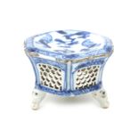 A Chinese blue-white porcelain salt sellar, Kangxi-period.