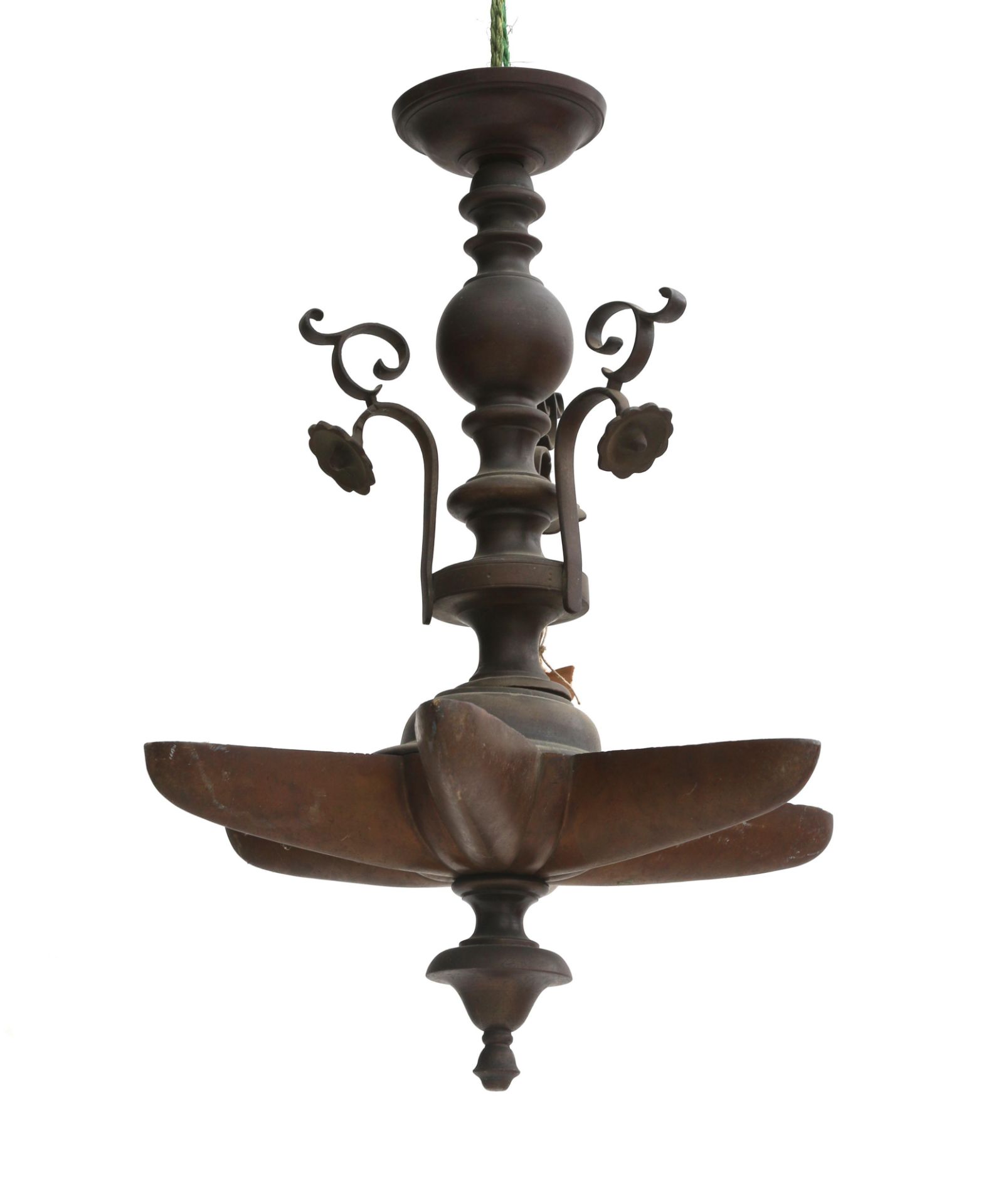 A bronze Shabbat lamp. Germany, 19th century. - Bild 2 aus 3