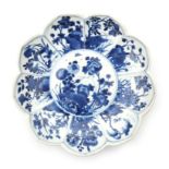 A Chinese blue and white lotus charger. Kangxi (1662-1722)