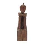 A wooden ancestor figure. Indonesia, Moluccas, Leti islands.