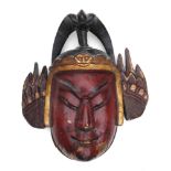 A red lacquer mask 'general'. Meiji (1868-1912)