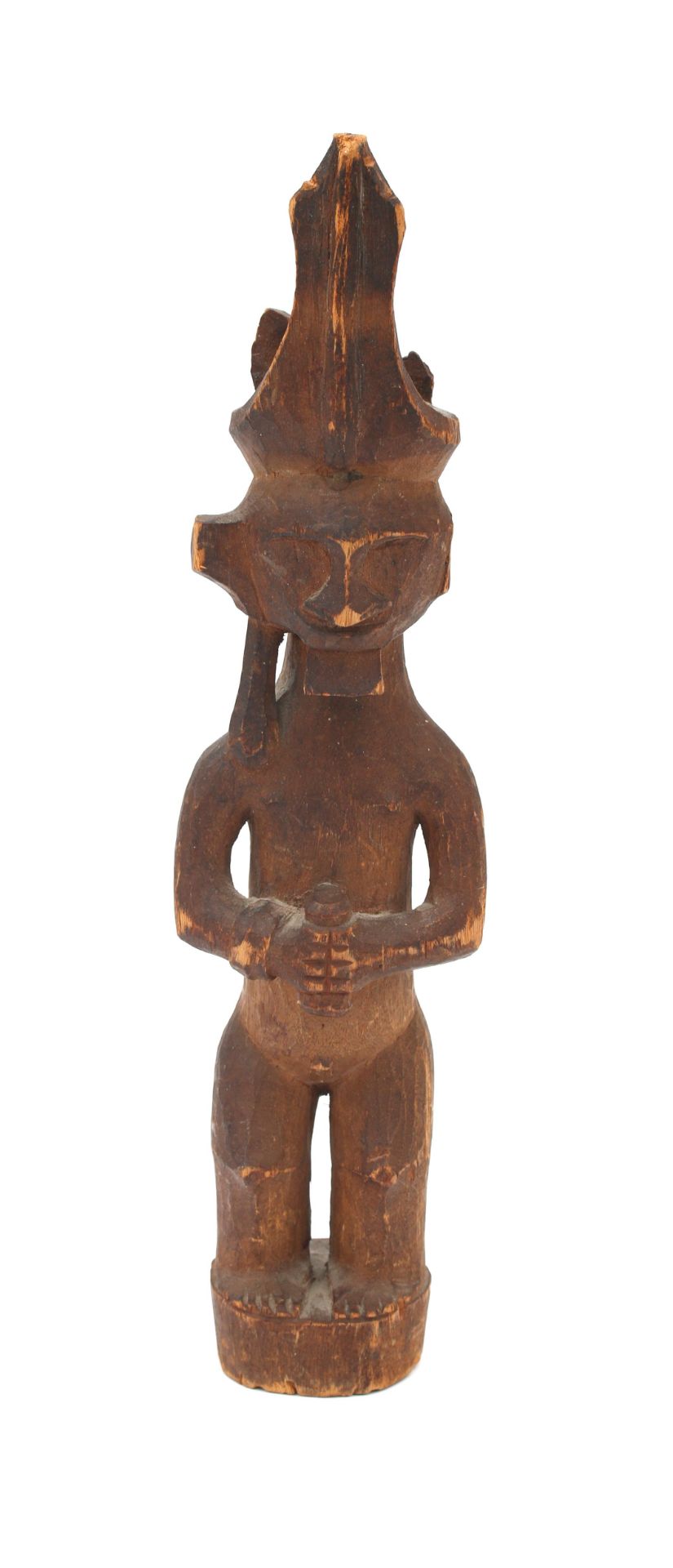 A wooden ancestor figure. Indonesia, Sumatra, Nias.