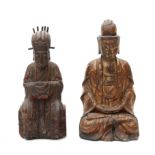 Two Chinese altar statues. Qing dynasty, 19th century