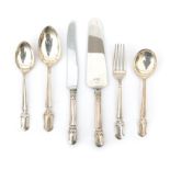 A large 12 person American Sterling silver flatware set.