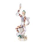 A porcelain sculpture, juggling clown. Meissen, 20th century