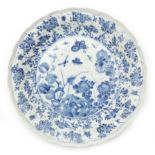 A Chinese blue and white charger. Kangxi (1662-1722)