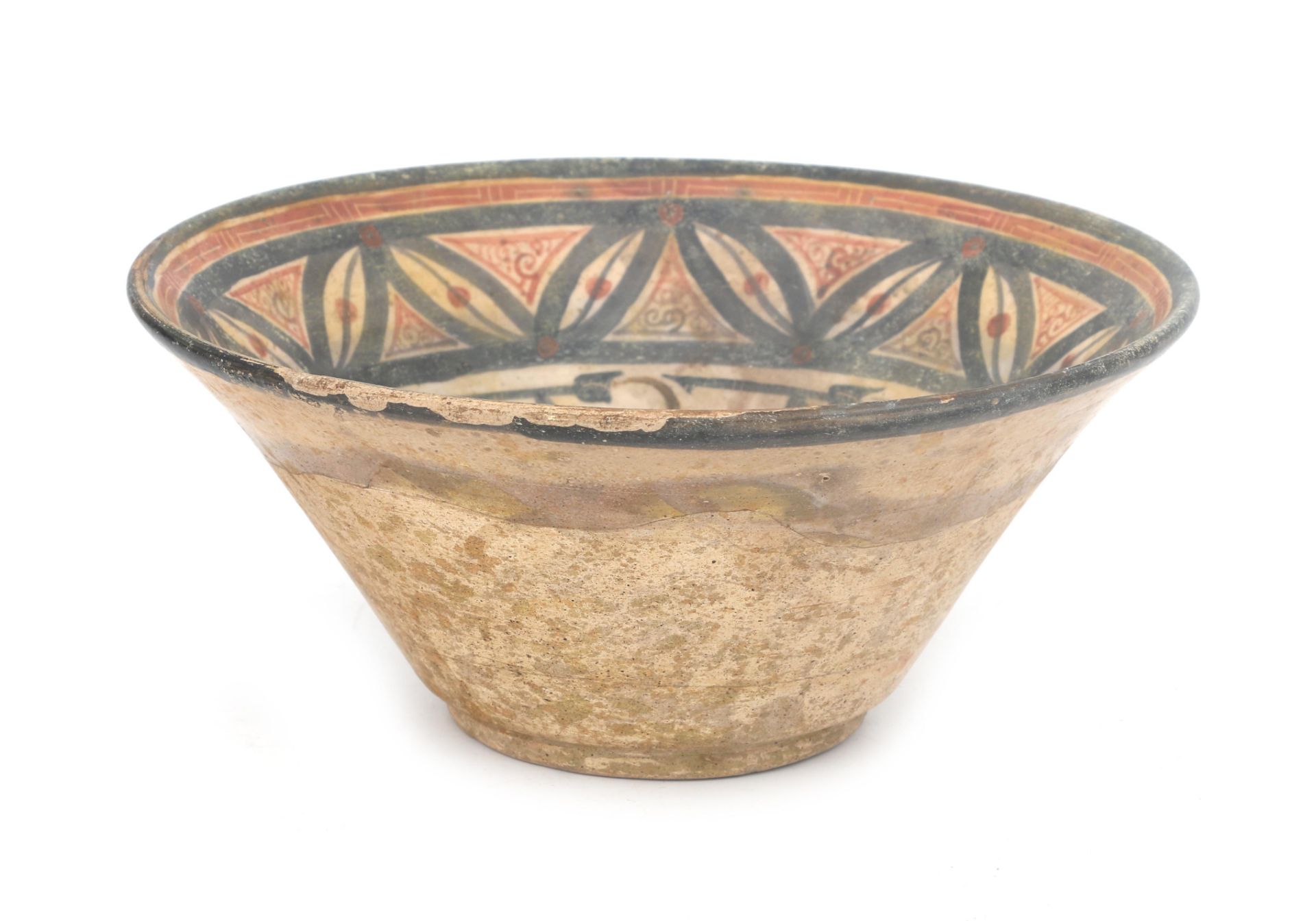 A medieval Seljuk, Nishapur glazed earthenware bowl