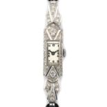 A platinum and diamond Art Deco ladies dress watch, ca.1930