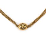 An 18 karat gold fox tail link watch chain/ necklace
