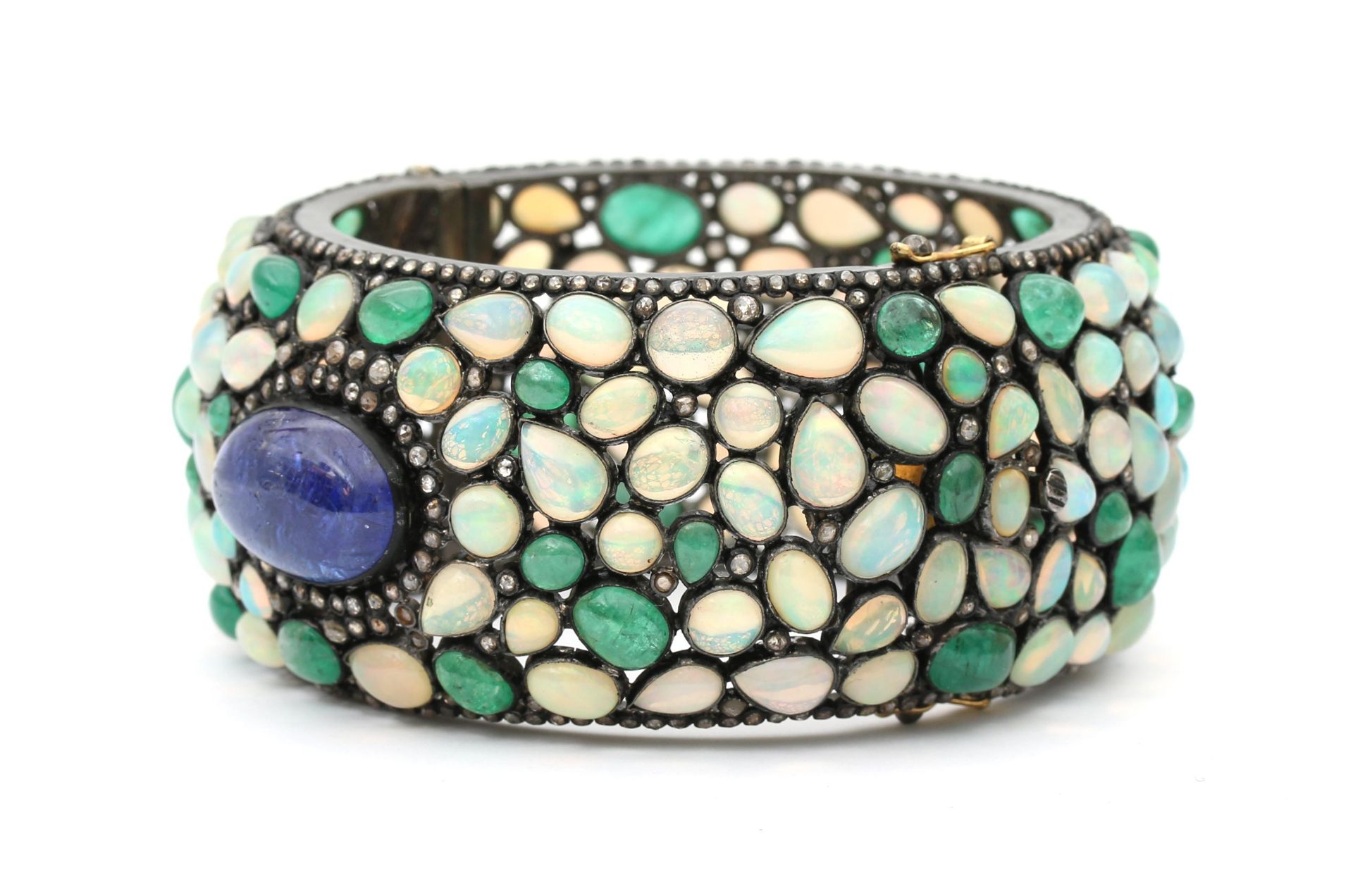 A silver gem set bangle - Image 2 of 3