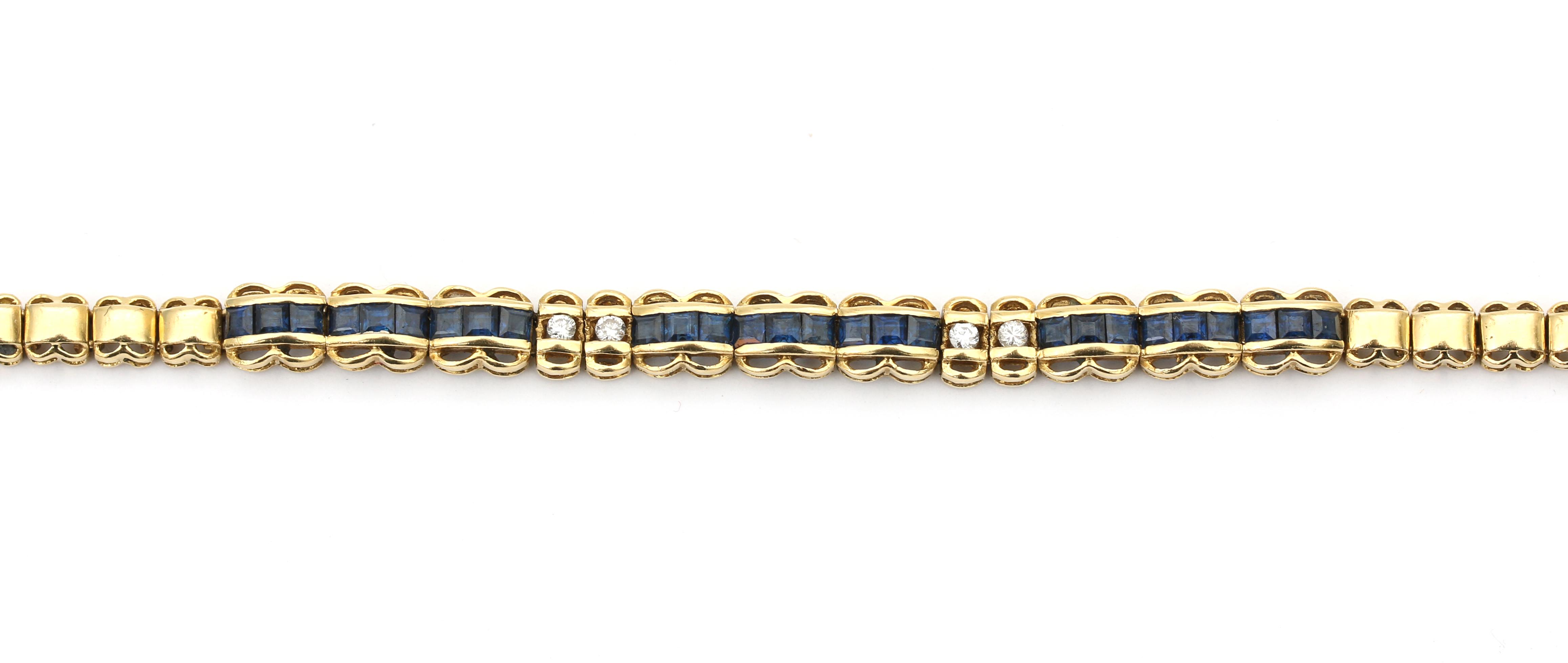 An 18 karat gold sapphire and diamond bracelet
