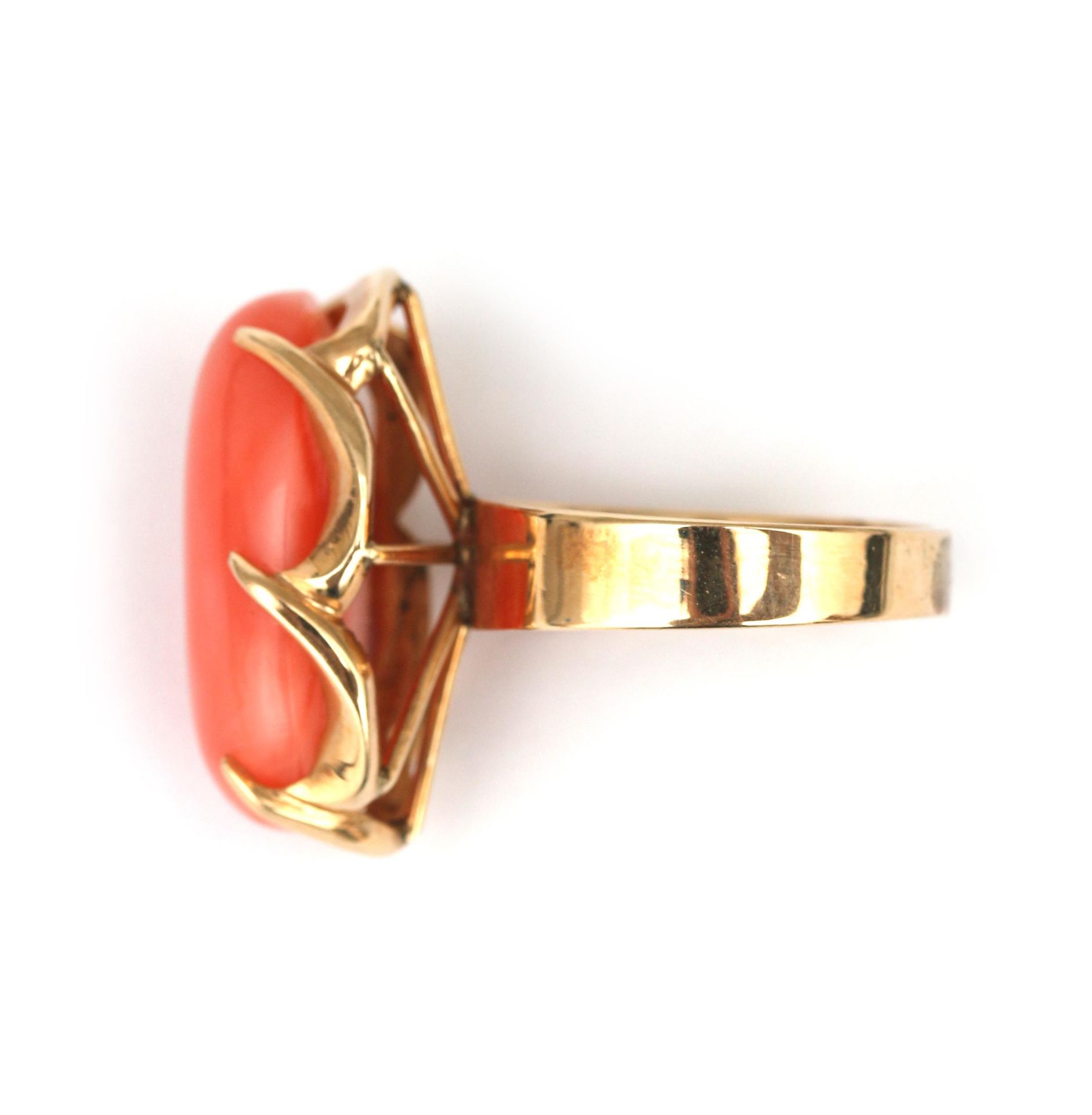 A BLA rose gold coral ring - Image 2 of 2