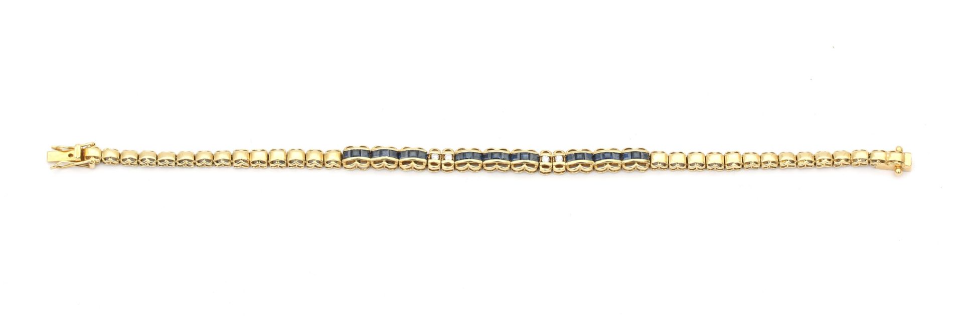 An 18 karat gold sapphire and diamond bracelet - Image 2 of 2