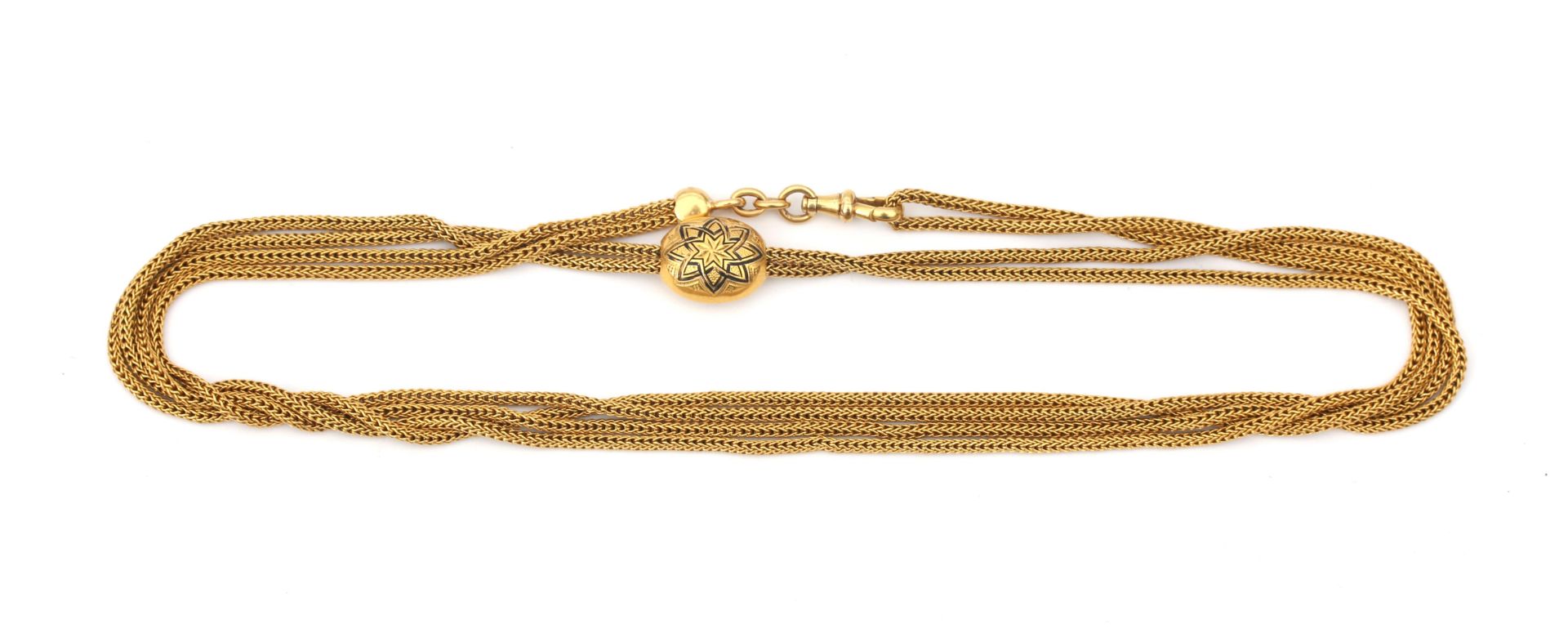 An 18 karat gold fox tail link watch chain/ necklace - Image 2 of 2