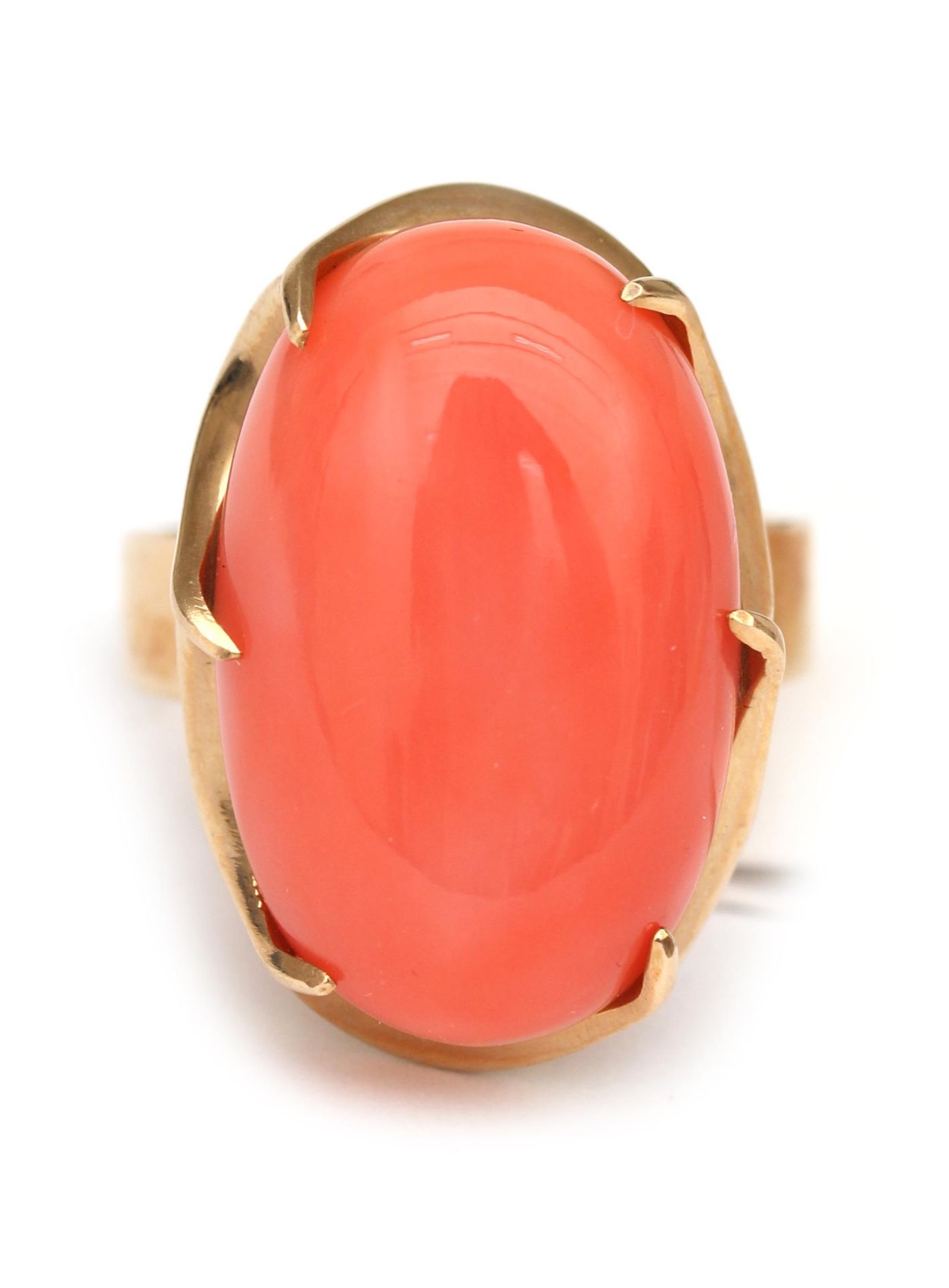 A BLA rose gold coral ring