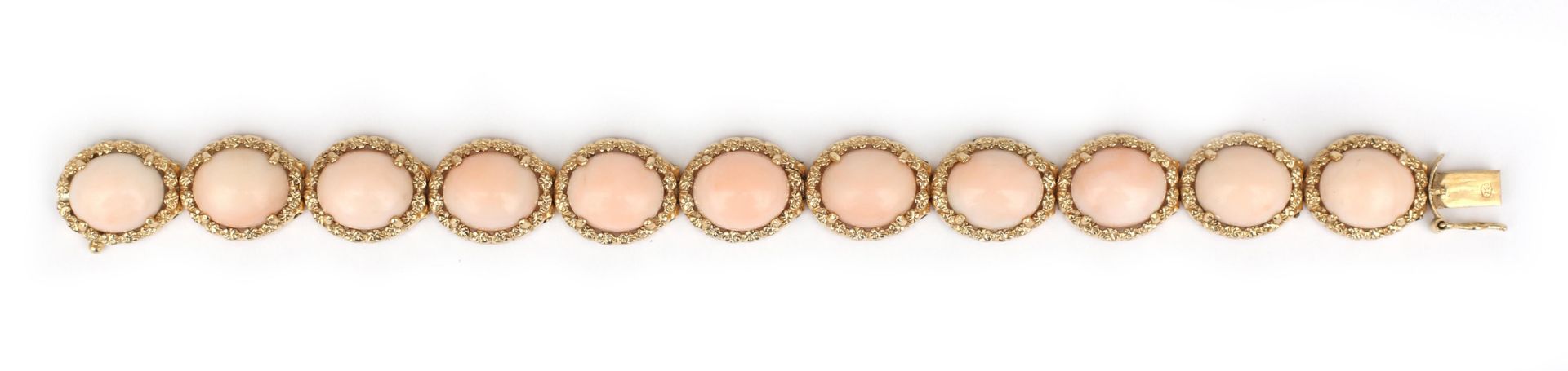 An 18 karat gold angelskin coral bracelet