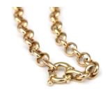 A 14 karat gold link necklace