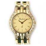 A 14 karat gold and diamond Bouchard lady's wristwatch