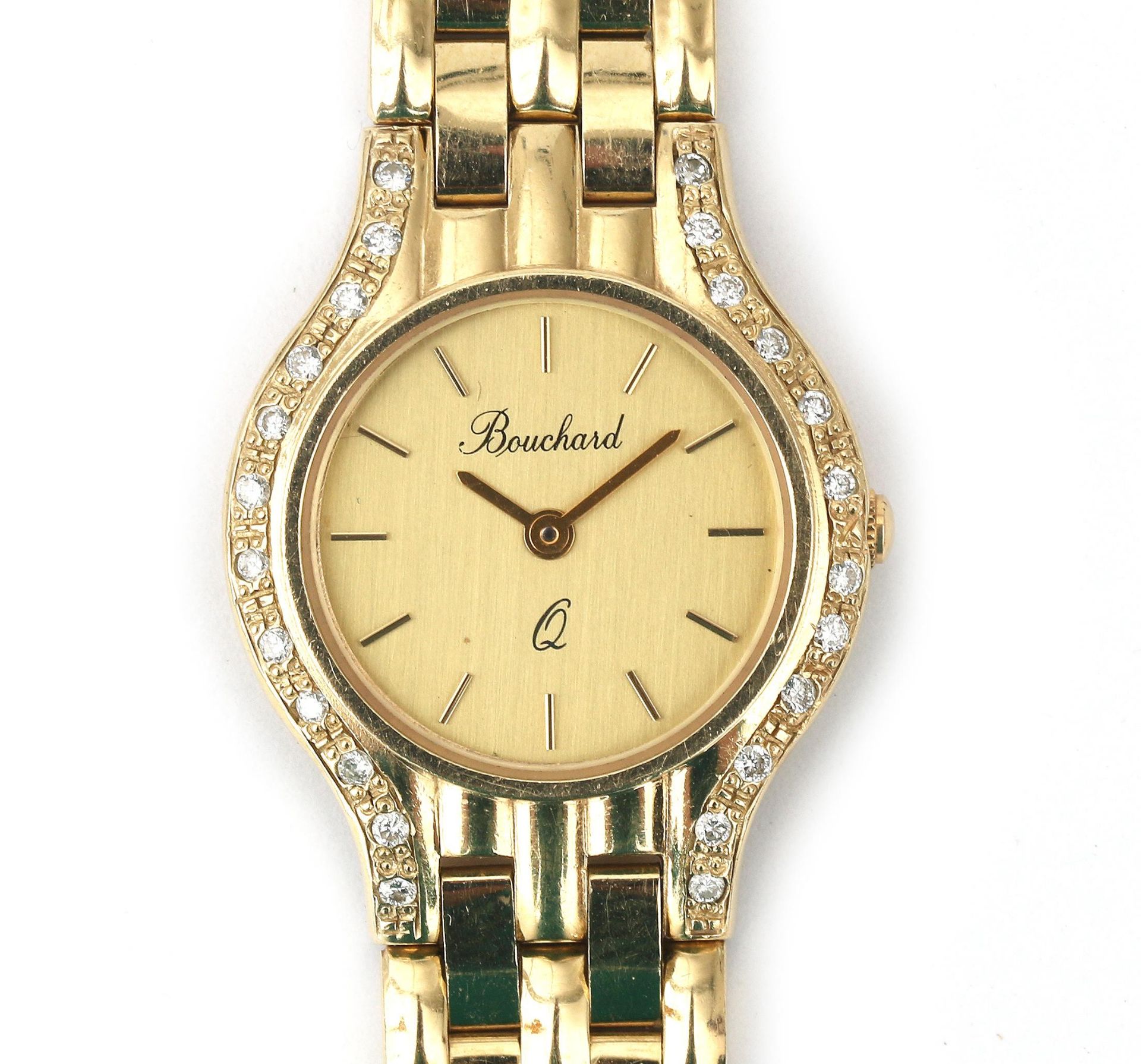 A 14 karat gold and diamond Bouchard lady's wristwatch