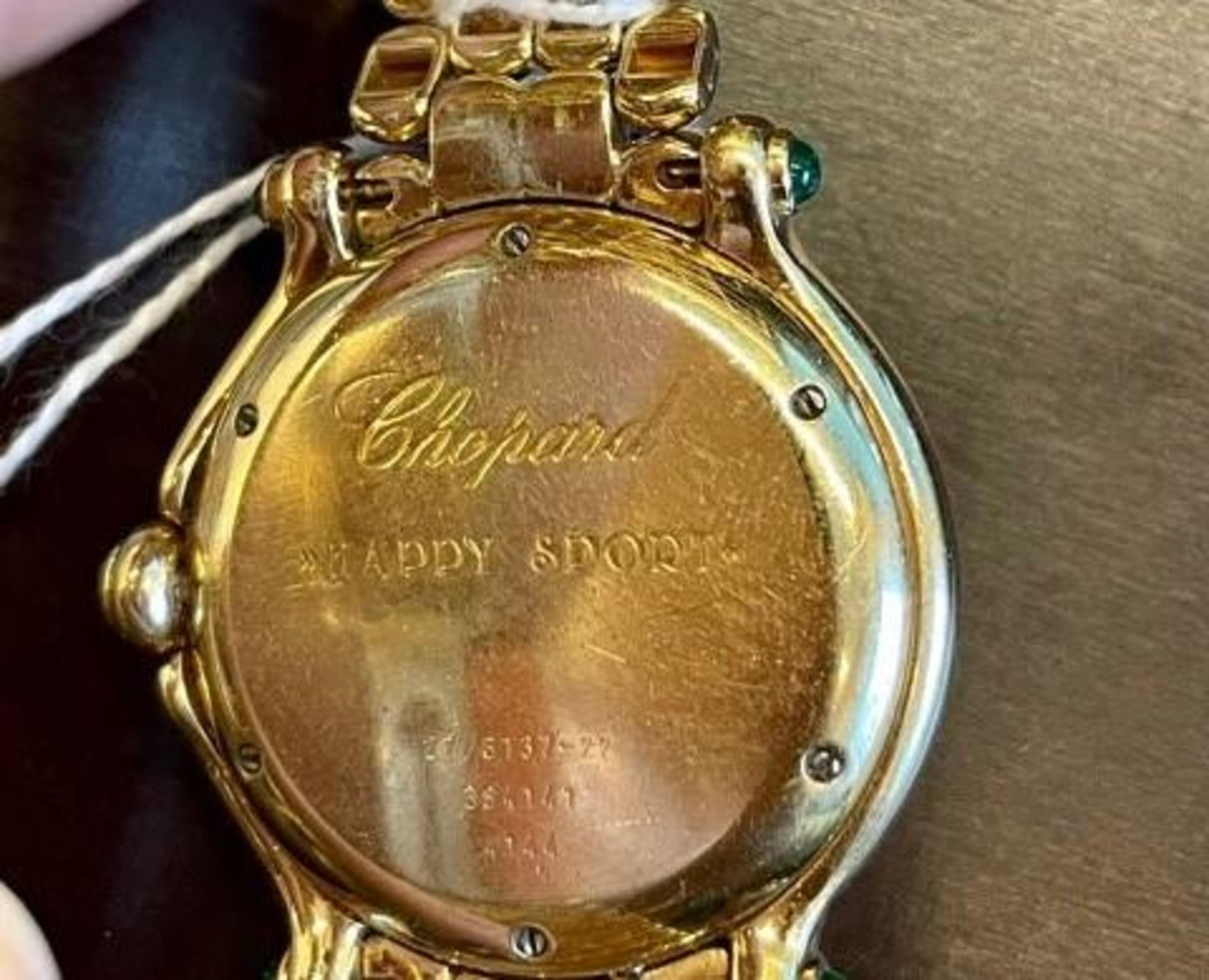 An 18 karat gold Chopard Happy Sport lady's wristwatch, 1995 - Bild 3 aus 3