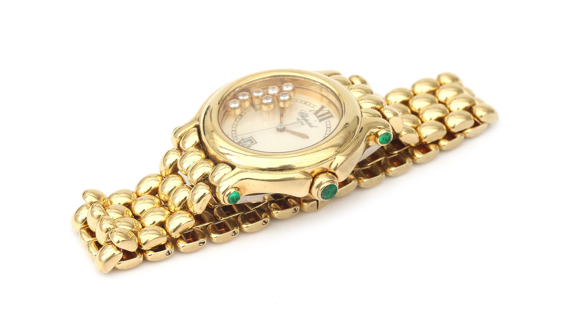 An 18 karat gold Chopard Happy Sport lady's wristwatch, 1995 - Bild 2 aus 3
