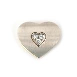 An 18 karat gold heart shaped diamond pendant