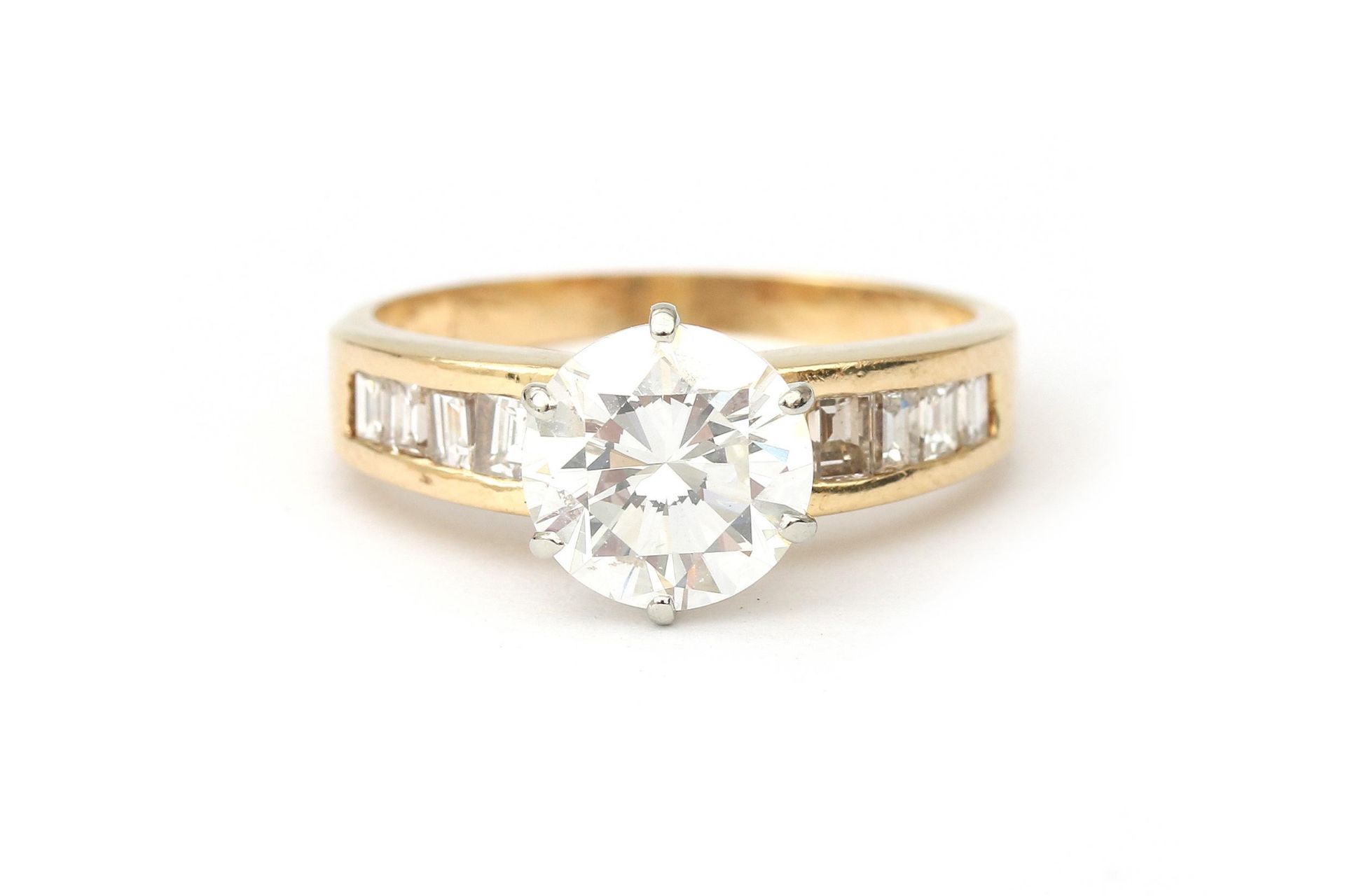 An 18 karat gold diamond solitaire ring, 1.92 ct.