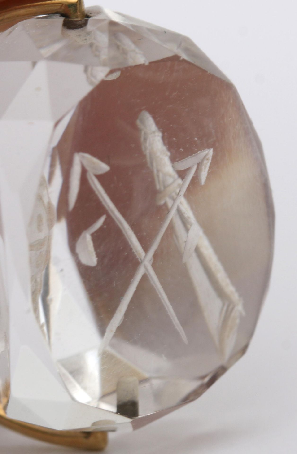 A 14 karat gold quartz fob swivle pendant - Image 3 of 4