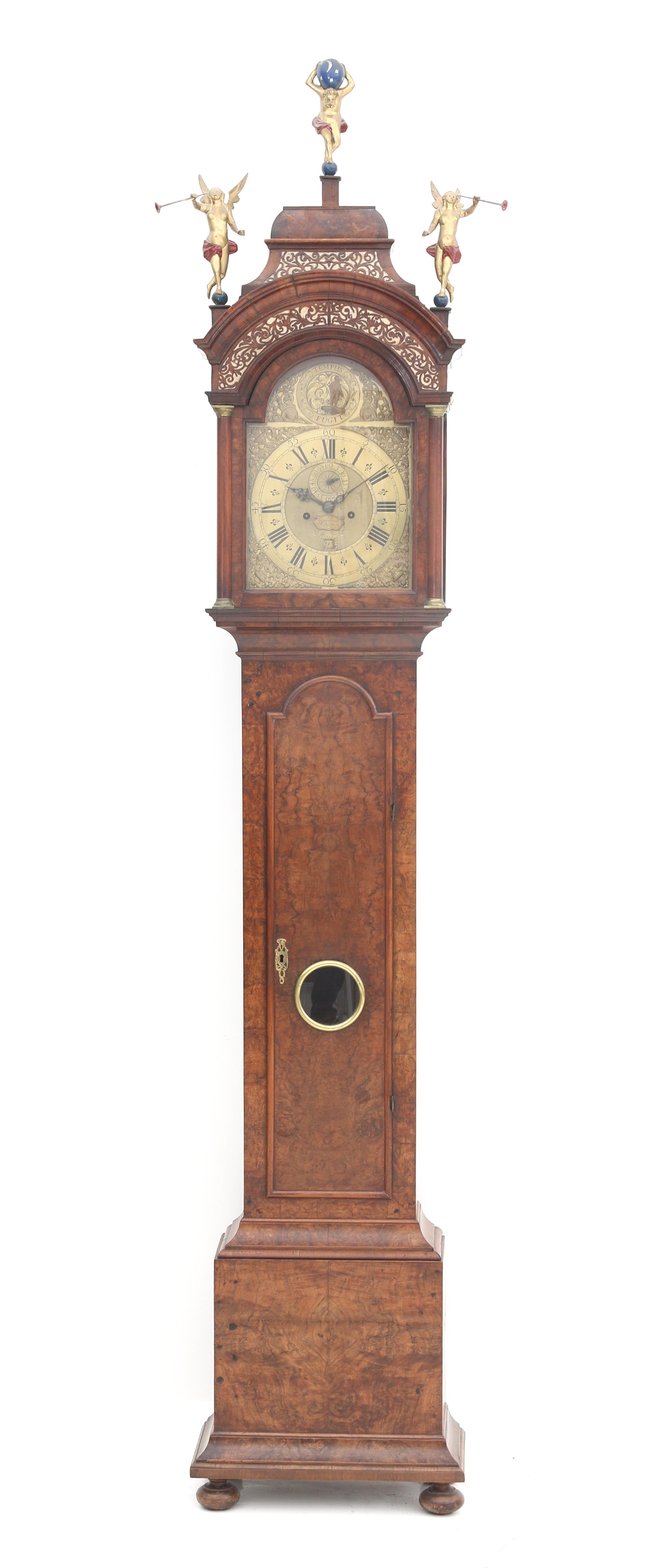 A Dutch walnut longcase clock, signed Gerrit Storm, Amsterdam, circa 1750.