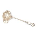 A silver punch spoon with stylized shell-motif, C. Holm, Copenhagen, early 20th century.