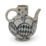 A stoneware salt glaze jug with decoration of diamonds and hearts, Westerwald, Germany, 18th century