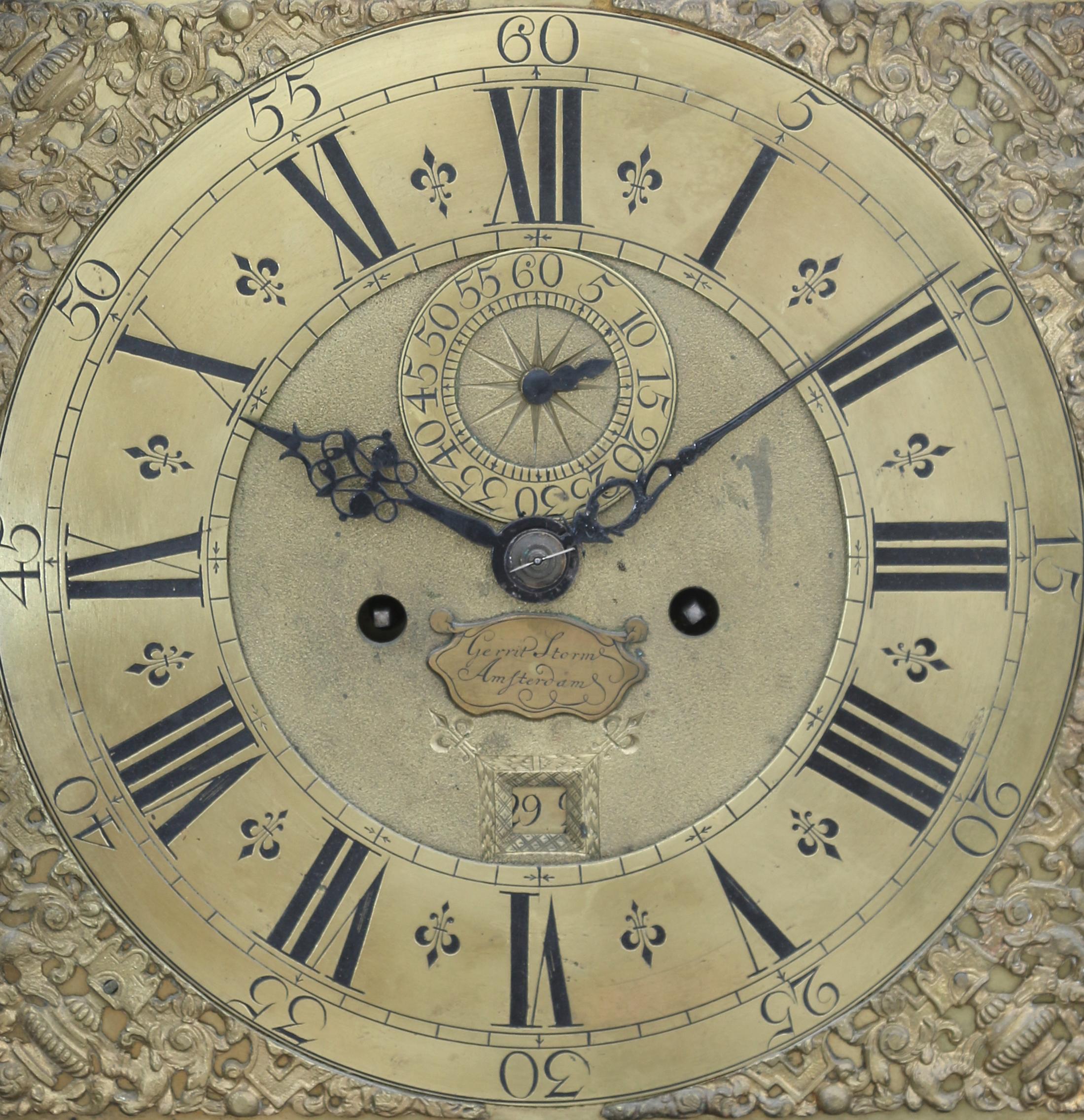 A Dutch walnut longcase clock, signed Gerrit Storm, Amsterdam, circa 1750. - Image 3 of 5
