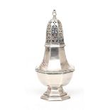 A 835 silver octagonal baluster-shaped sugar caster, Holland, 1927.