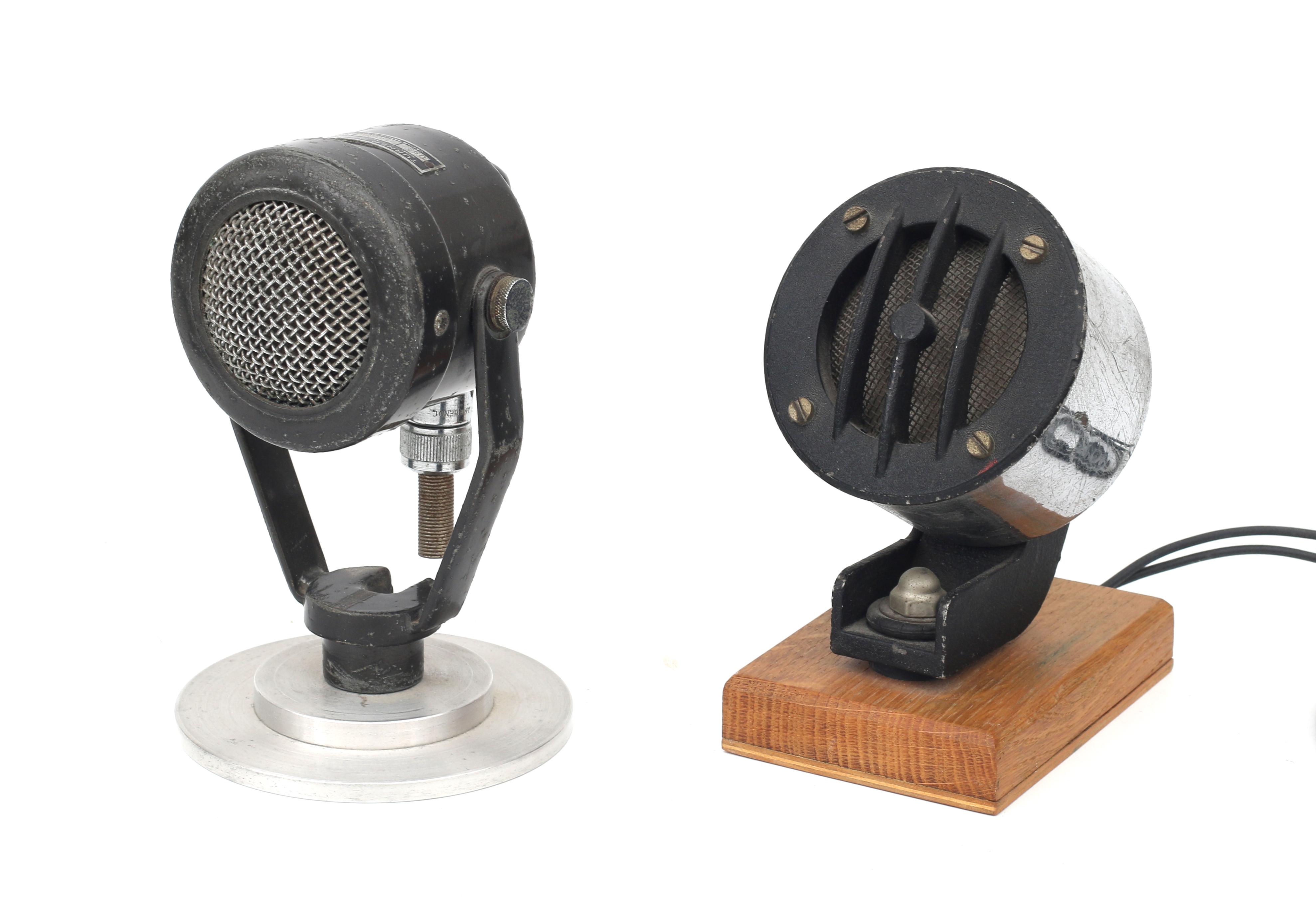 Two electrodynamic microphones: RW Laboratory Ltd, type A 2309 and Turner, type U9 S 'Dynamic'. 