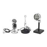 Three crystal-microphones: Geloso, type M401V, Shure, type 730A and Turner, type 80X.