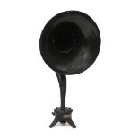 A C.E.M.A. loudspeaker type standard with black tin gooseneck horn, France, ca. 1927.