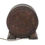 An unmarked loudspeaker in stylized oak case, probably England, ca. 1930.