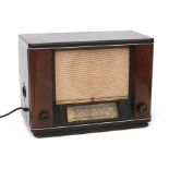 A bakelite Philips valve radio, type 665A, Holland, ca. 1941.