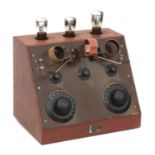 A N.V. Radiohandel 'Die Haghe' early valve radio, type DR with coils, Holland, ca. 1925.