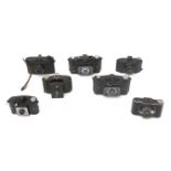 Seven bakelite cameras, including, amongst others, Fex France, second half 20th century.