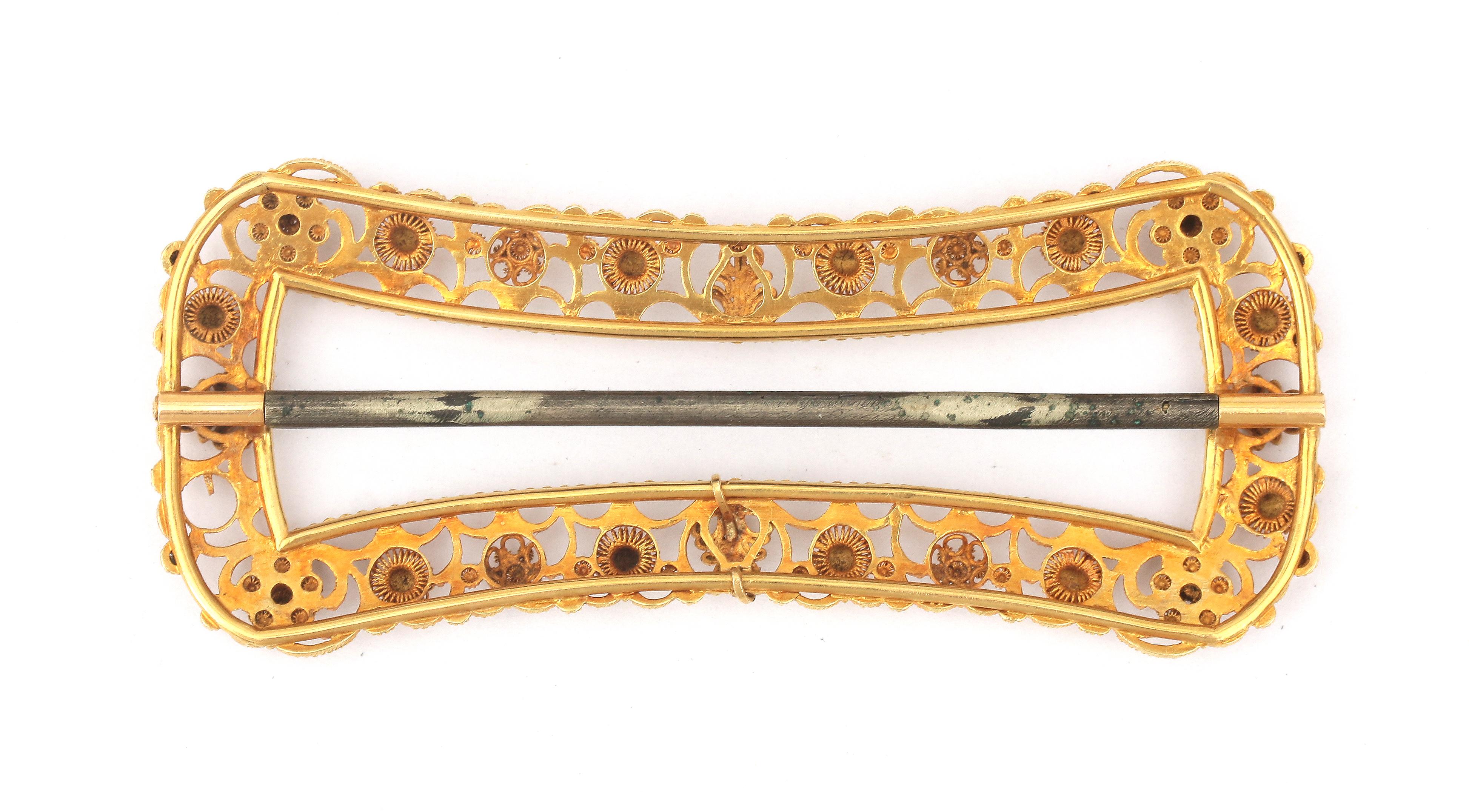 An 18 karat gold cannetille buckle, end of the nineteenth century - Image 3 of 4