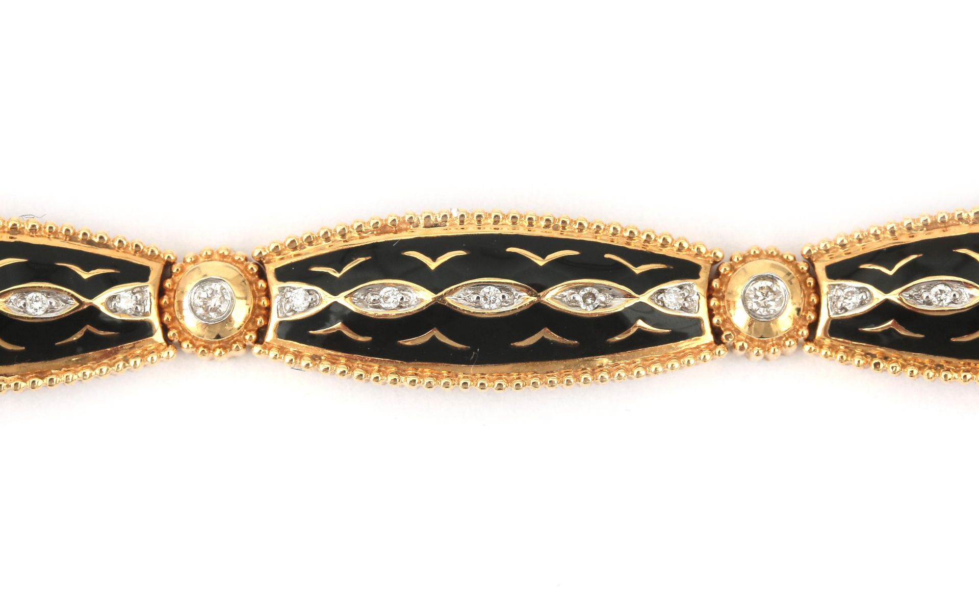 An 18 karat gold enamel and diamond bracelet  - Bild 3 aus 3