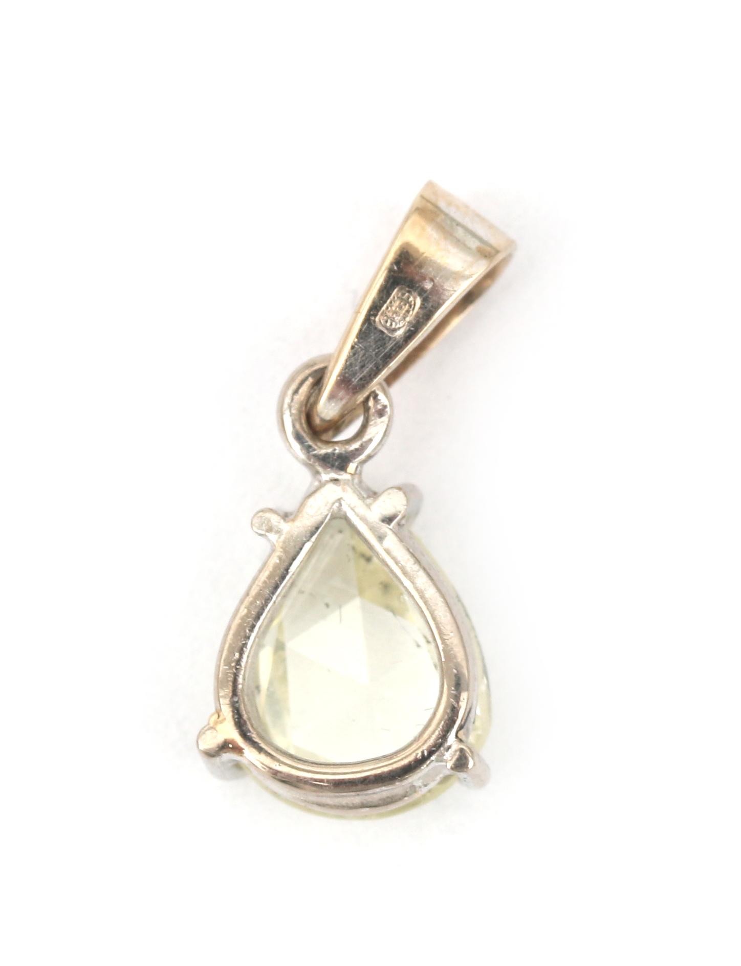 A 14 karat white gold rose cut diamond pendant - Image 3 of 3