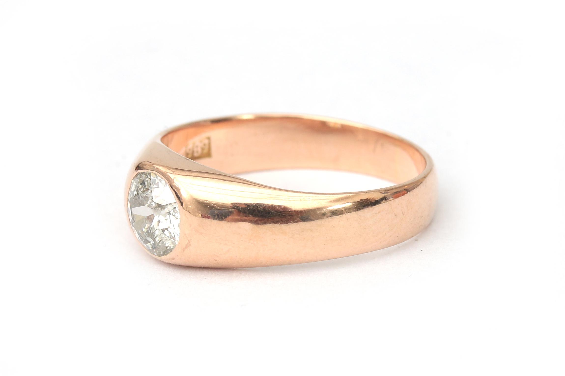 A 14 karat rose gold diamond gypsy ring - Image 2 of 2
