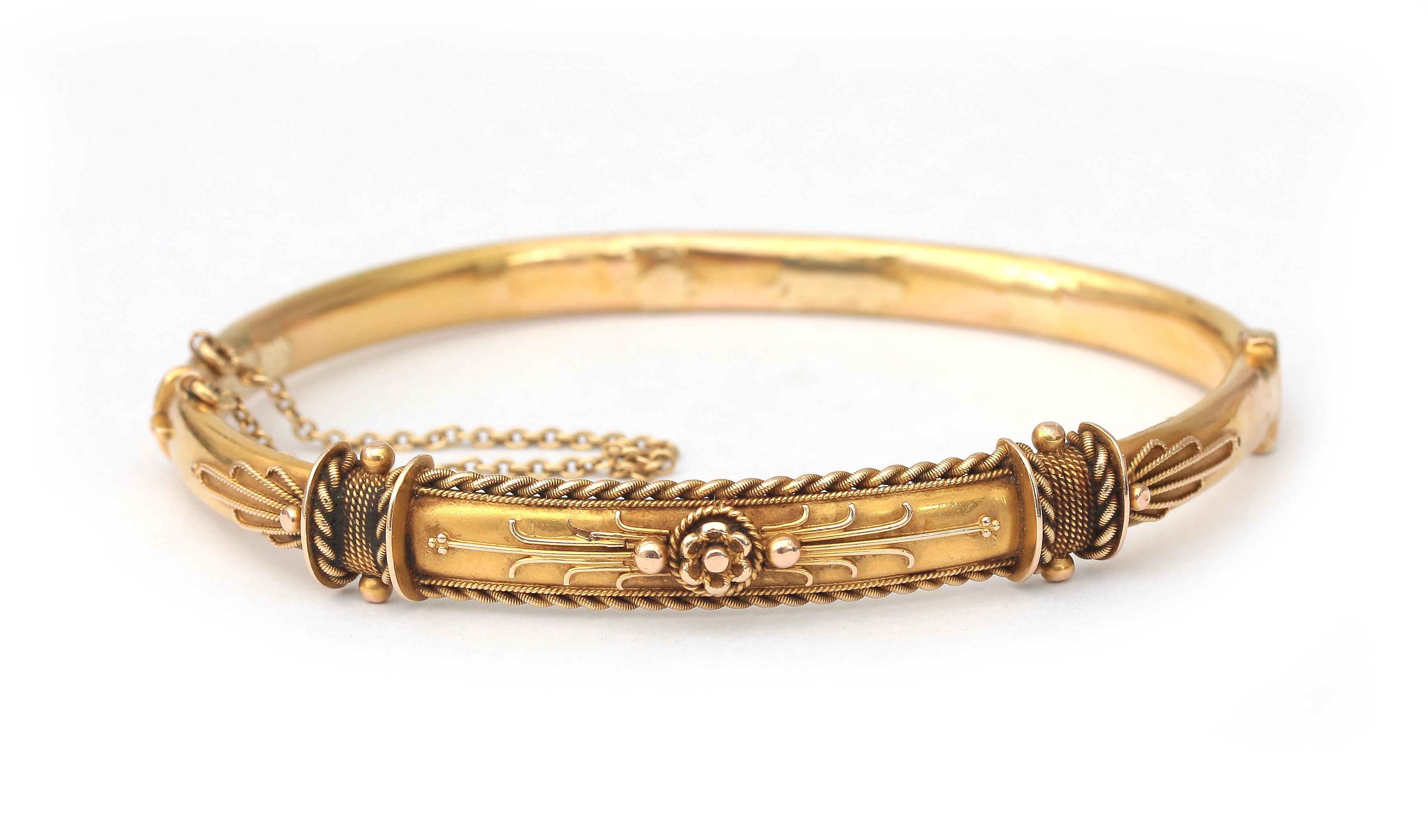 A 15 karat gold neo Etruscan bangle