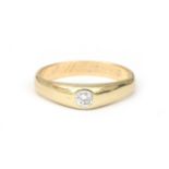 A 14 karat gold diamond 'gypsy' ring