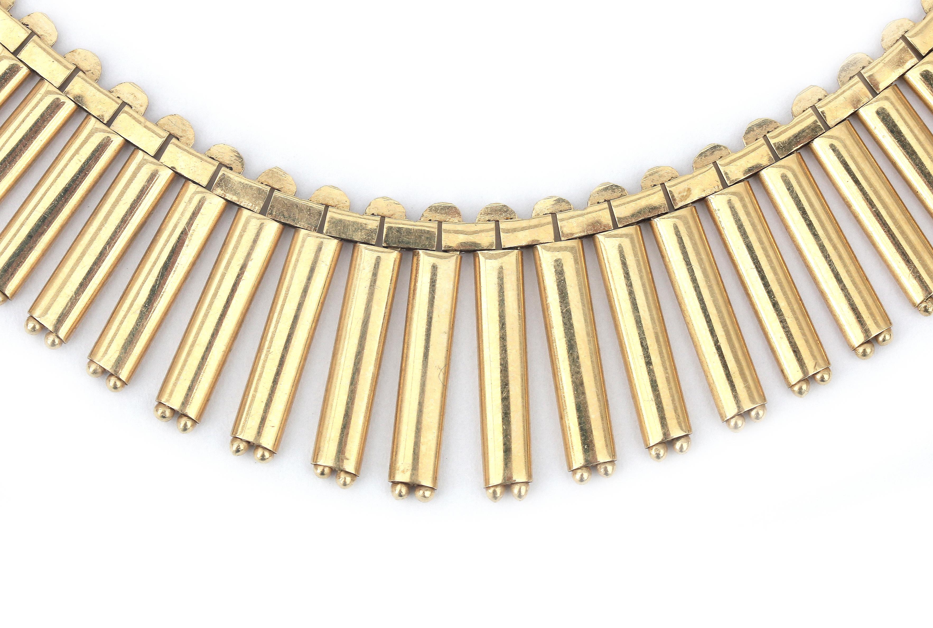 A 14 karat gold fringe necklace - Image 2 of 2