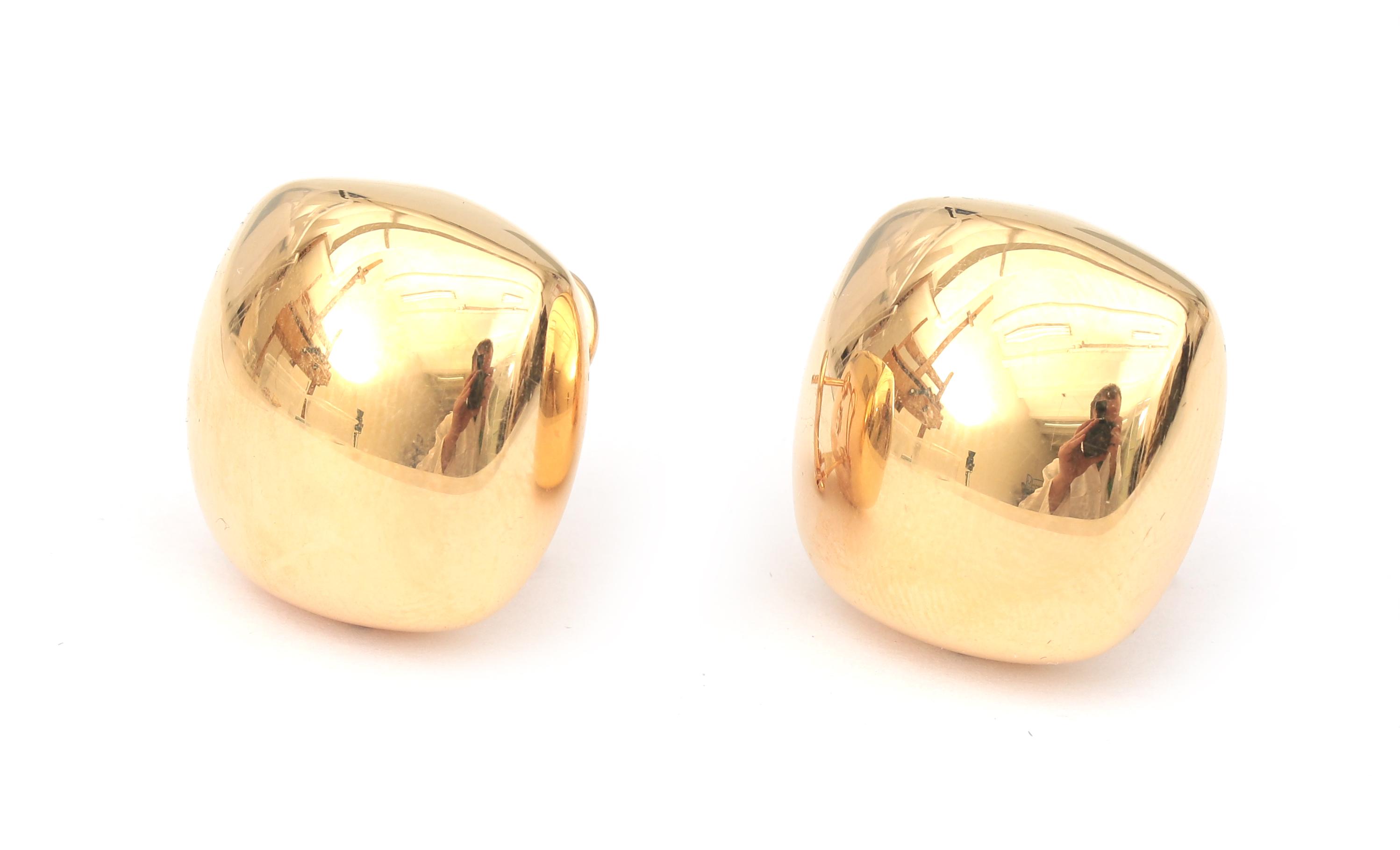 A pair of 18 karat gold earrings