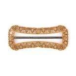 An 18 karat gold cannetille buckle, end of the nineteenth century